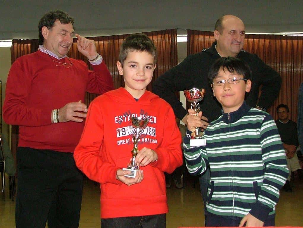 Fascia under 10 : 2° classificato Fabio Sangiorgi di Bologna e 1° posto per il campione italiano U10 in carica Cesare Wang